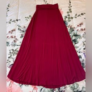 Size L Dark Red Full Length Maxi Skirt